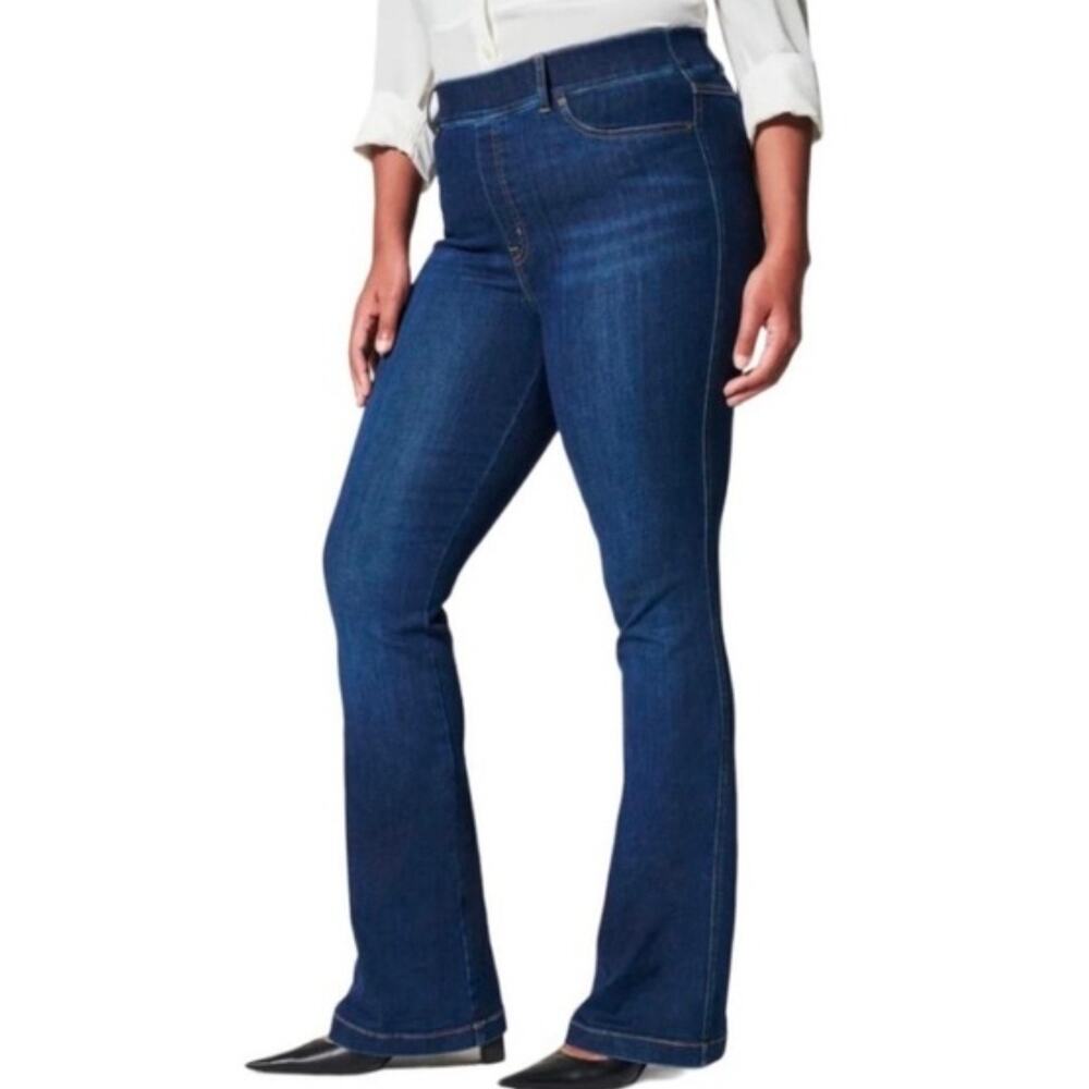 SPANX Flare Jeans in Midnight Shade Style #20327R Pull-On Plus Size 1X / 18